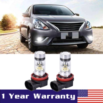 2x lâmpadas de neblina LED H11 100W para Nissan 2008-2014 Maxima Altima 6000k branco - Imagem 1 de 4