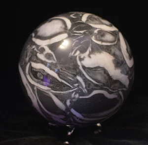 Fossil Shell Polished Sphere - 4.5 Inch- +Turtle Stand - Free Shipping Lot 1727 - Picture 1 of 6