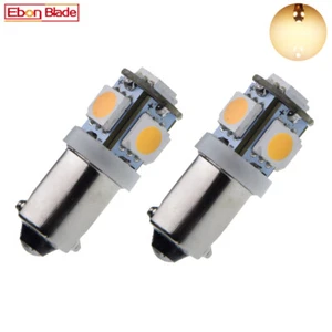 2 x BAX9S H6W LED Bulbs Warm White 5 SMD Car Interior Side Parker Light Lamp 24V - Picture 1 of 7