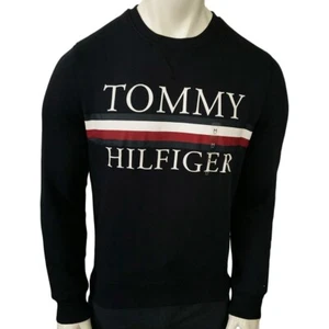 NEU MIT ETIKETT TOMMY HILFIGER LANGARM-SWEATSHIRT FÜR HERREN MARINEBLAU RUNDHALSAUSSCHNITT - Bild 1 von 7