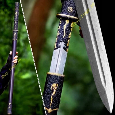 Espada china KUNGFU Dao plegada acero afilado mango de metal 破风唐剑 Tai Chi Tang Jian Foto 1 de 4