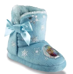 Disney frozen toddler girl Elsa and Anna bootie slippers Blue 7-8,9-10,11-12 New - Picture 1 of 3