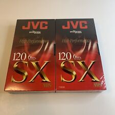 Lot of 2 Jvc T-120 Sx Sealed Blank Vhs Tapes High Performance New Sealed