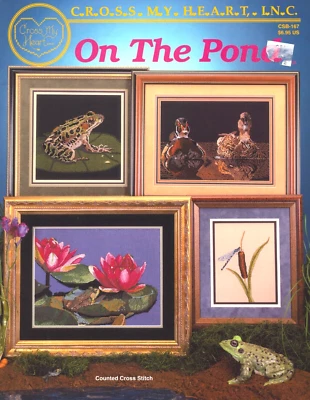 On the Pond Cross Stitch Designs Turtle Frog Ducks Lily Pad Flowers Book 22 page - Image 1 of 4