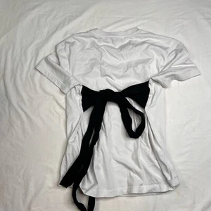 MSGM Womens White Cotton Crew Neck Ribbon Short Sleeve Tee Top Size S A010724 - Picture 1 of 5