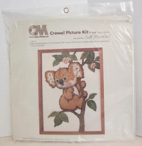 COLUMBIA MINERVA - KOALA BEAR - CREWEL EMBROIDERY KIT - 9" X 12"  - Picture 1 of 2