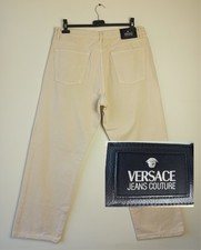 Vintage Versace Jeans Couture Mens Beige Jeans Size 37/30
