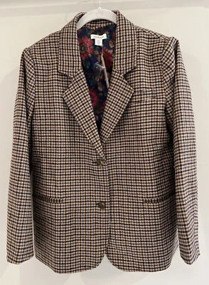 Новый с Ярлыками Sundance каталог коричневый синий Houndstooth «Janae Blazer» размер PXS $188 - Изображение 1 из 4