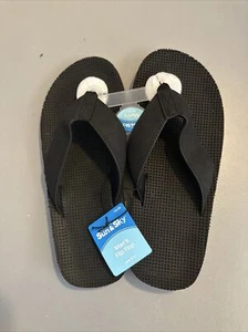 Sun&Sky Men’s Flip Flops Multi Color Green Size 9/10 Canvas Wide Soft Strap - Picture 1 of 3