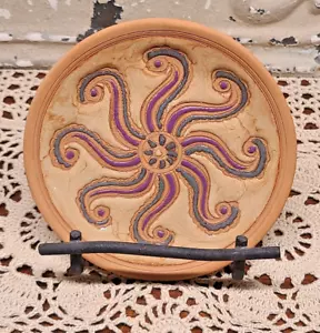 Vintage Bonis Original Pottery Decorative 5" Plate Handmade & Painted in Greece - Picture 1 of 4