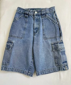 Boys Denim Jeans Shorts - Size 10  (24" X 10"), Six Pocket,  Loose Fit, Preowned - Picture 1 of 20