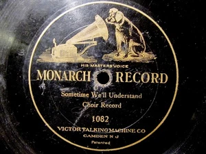 ANNOUNCED 1901 Victor MONARCH Pre Matrix 1082 Choir Record Sometime Understand - Picture 1 of 1