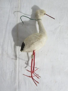 Vintage antiker Stoff Storch Weihnachtsschmuck besetzt Japan 4 1/2" hoch - Bild 1 von 8