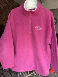 Vintage Big Dogs 1/4 Zip Pink Polar Dogs Fleece Sweatshirt Womens Size 2XL - Picture 1 of 3