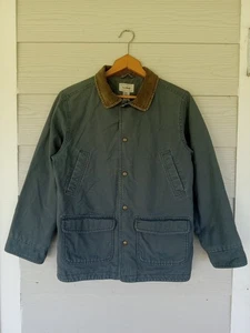 Kids LL.Bean Farm Chore Jacket Corduroy Accents Large 14/16 Gray/Brown - Picture 1 of 16