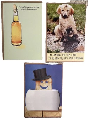 9 LOT ~ Funny Birthday Cards Anyone Humor American Greetings w/ Envelope + Seals - Image 1 of 4