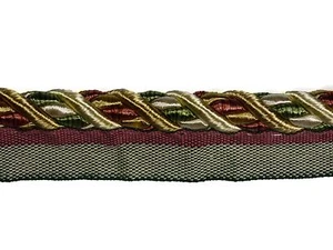 Cordones decorativos Trimland Cavalier 1034T 8756 VERDE ROSA POLVORIENTA VAINILLA con labios - Imagen 1 de 2