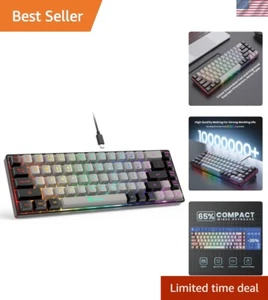 65% Wired Gaming Keyboard, Backlit Compact 68 Keys, Anti-Ghosting PC - Picture 1 of 8