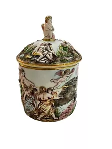 Capodimonte Jar With Lid Music Horse Angel - Picture 1 of 14