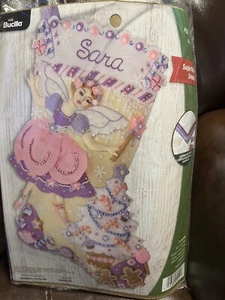 Bucilla Felt Handmade Finished Christmas Stocking 18”. In Sugar Plum Dreams - Picture 1 of 3