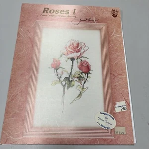 Rosas de manzana verde conté punto de cruz patrón gráfico 1989 #591 Janet Fowers FS - Imagen 1 de 3