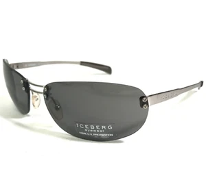 Iceberg Sunglasses IG 85121 720 Silver Wrap Frames with Black Lenses 65-17-125 - Picture 1 of 11