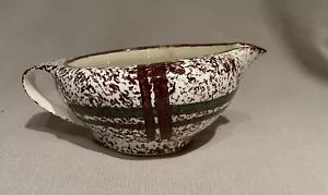 Vintage Blue Ridge Pottery Rustic Plaid Gravy Boat - Picture 1 of 5