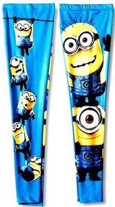 Despicable Me Minion Leggings Stretch Pants Dave Stuart Jerry Tim Carl Blue Girl - Picture 1 of 3