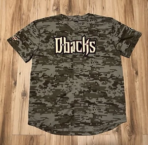 Arizona Diamondbacks SGA Camo Camouflage Budweiser Sponsor Jersey Mens XL - Picture 1 of 4