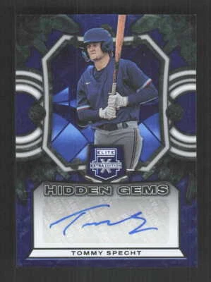 Tommy Specht 2023 Panini Elite Extra Edition Hidden Gems Blue Auto #HG-TSP - Image 1 of 2