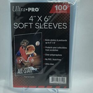 (1) Ultra Pro 4" x 6" Soft Sleeves Photo Acid Free Clear Poly 