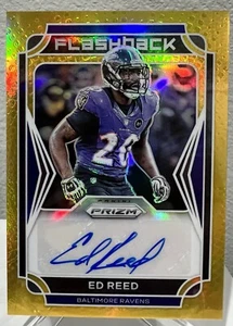 2021 Panini Prizm Flashback Autographs TRUE GOLD Ed Reed Auto 07/10 Ravens HOF - Picture 1 of 3