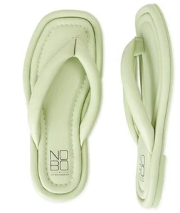 No Boundaries Women's SIZE 8 Mint Puffy Faux Leather Thong Flip Flop Sandals - Picture 1 of 3