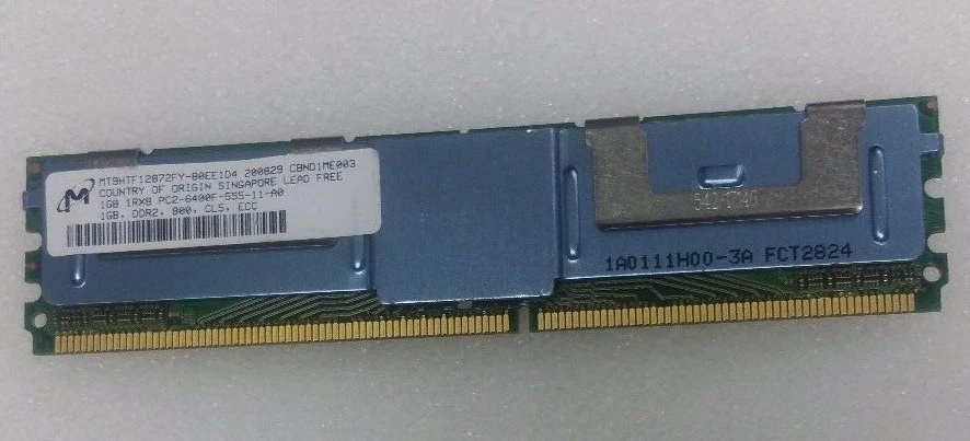 SERVER RAM PC2-6400F 1RX8  DDR2-800 240PIN DIMM 128X8 DDR2 MT9HTF12872FY-80EE1D4 - Image 1 of 1