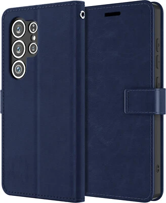 Funda tipo billetera de cuero abatible con bloqueo RFID para Samsung Galaxy S25 Ultra Foto 1 de 4