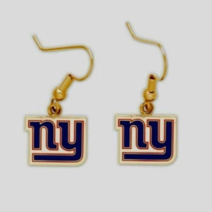 NEW YORK GIANTS EARRINGS NEW & OFFICIALLY LICENSED - Picture 1 of 1