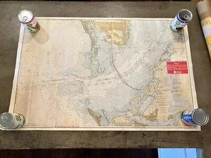 1985 Waterproof Tampa Bay Florida Waterways Map Nautical Chart Gulf Of Mexico - Bild 1 von 19
