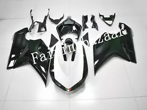 Kit de carenado de carrocería de inyección ABS 2007-2011 negro blanco ABS - Imagen 1 de 7