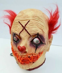 Scary Halloween Clown Mask Evil Easy Costume Realistic Latex with Hair - Picture 1 of 199