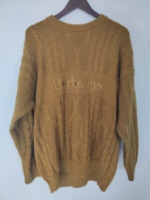 Vintage Burberry London Sweater Jumper Knit Golden Brown Size XL Wool - Image 1 of 4
