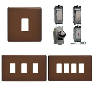 Varilight Screwless Mocha Powergrid Plates & Iridium Switch Modules Dimmers - Picture 1 of 44