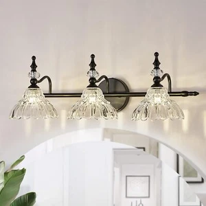 Bathroom Vanity Lights Bathroom Lighting Fixtures Over Mirror Matte Black 3 L... - Picture 1 of 9