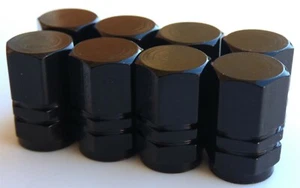 Tapas de vástago de válvula de neumático para automóvil, camioneta, bicicleta, motocicleta (2 juegos - negro) - Imagen 1 de 9