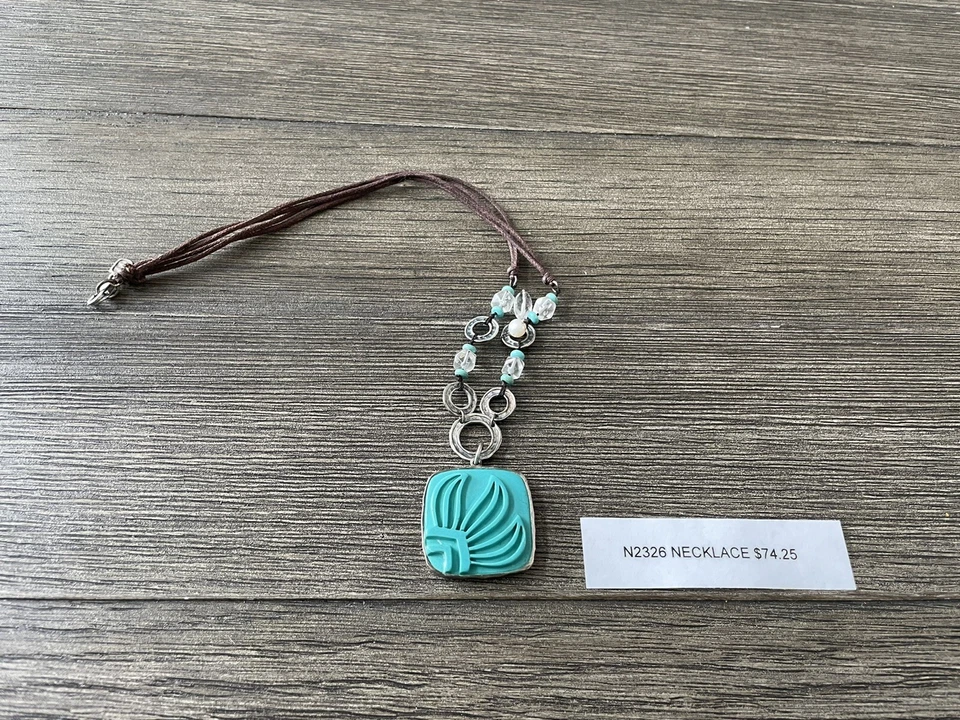 Silpada Sterling Silver Howlite Pearl Aqua Grace Necklace N2326 Retired - Image 1 of 1