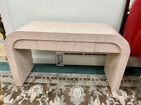 Karl Springer Style Blush Pink Console Table Cover