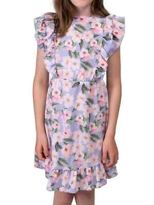 Dress Short Summer Party Leisure Skirt Floral Pattern Children Girl 30384 - Picture 1 of 37