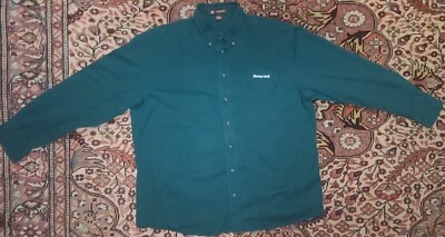 Harriton Honeywell Mens Long Sleeve Shirt Button Up Embroidered Size XXL Green - Image 1 of 4