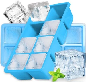 Large Ice Cube Molds 2 Pack FURNSII Silicone Ice Cube Tray for Freezer with L... - Picture 1 of 7