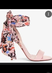 Authentic Christian Louboutin Fetish Du Desert 100 Pink Tie Sandal Heel 36 - Picture 1 of 6