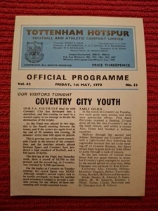 Programa juvenil Tottenham Hotspur v Coventry City. 1/5/1970 - Imagen 1 de 1